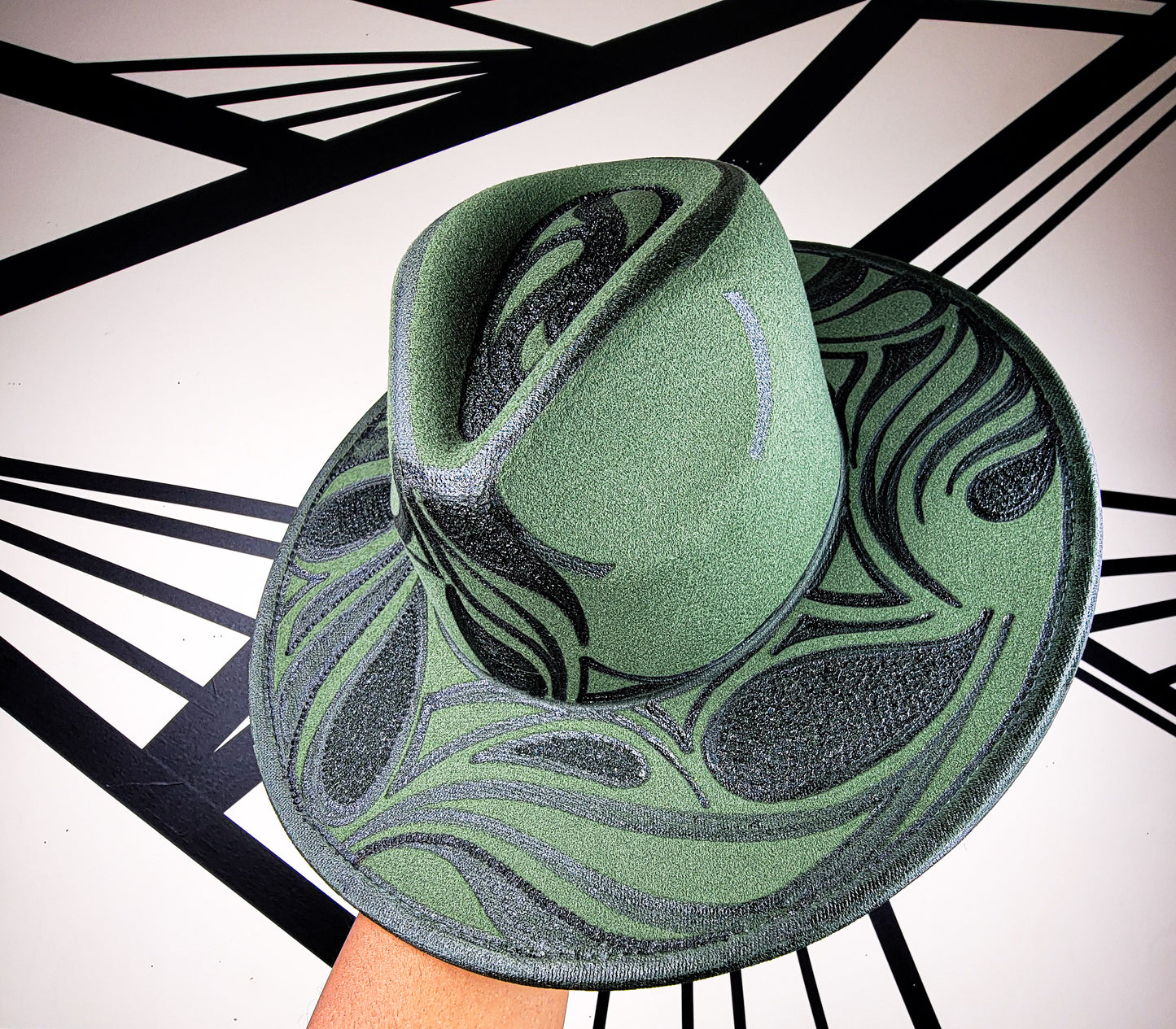 Dark Olive Wide Brim Fedora