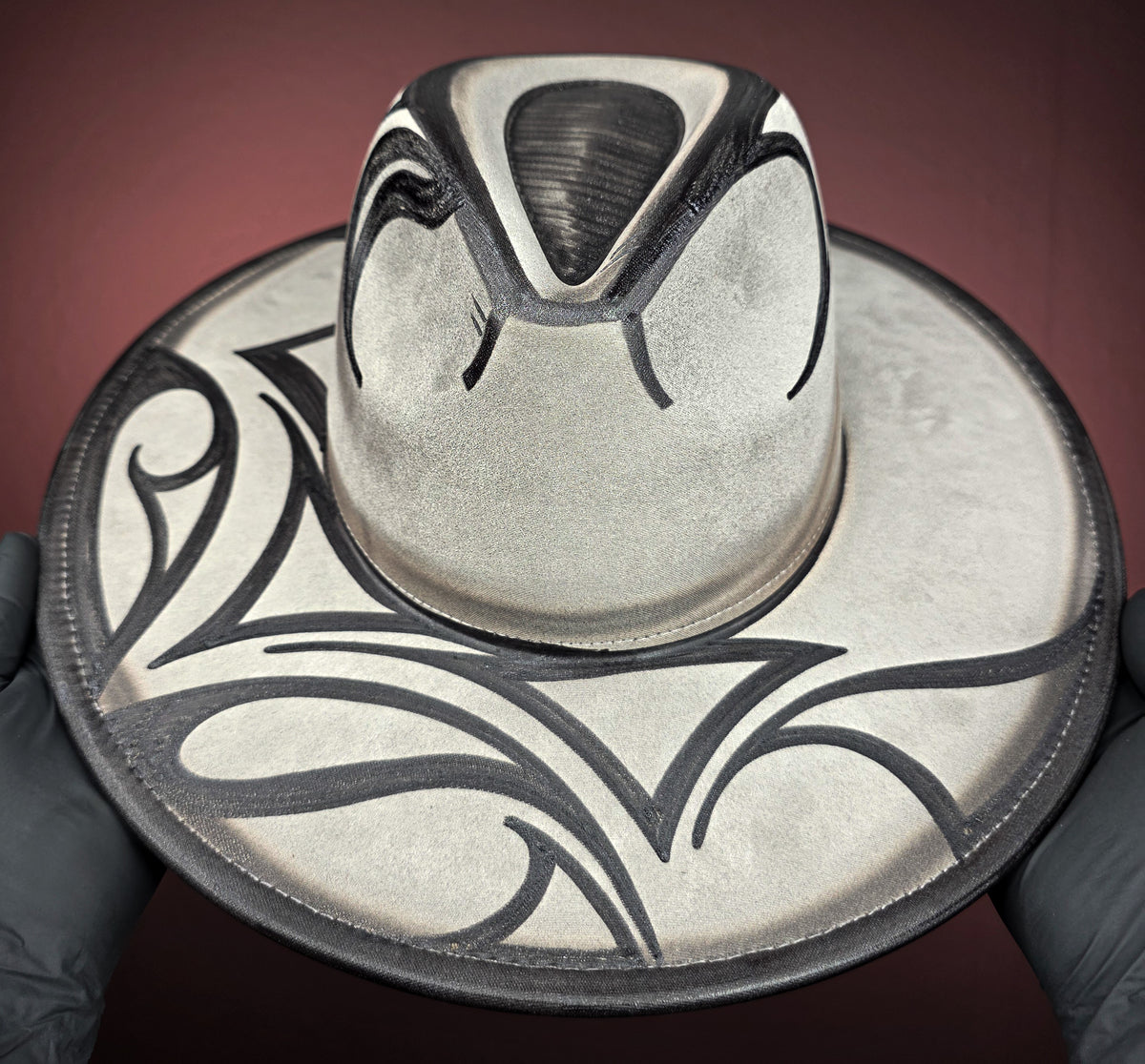 Torched Gray Wide Brim Fedora