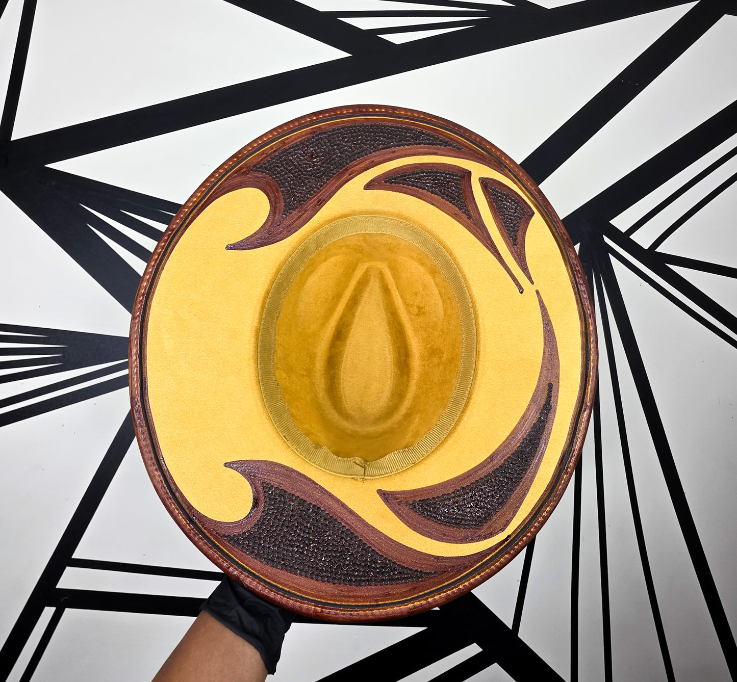 Marigold/Brown Wide Brim Fedora