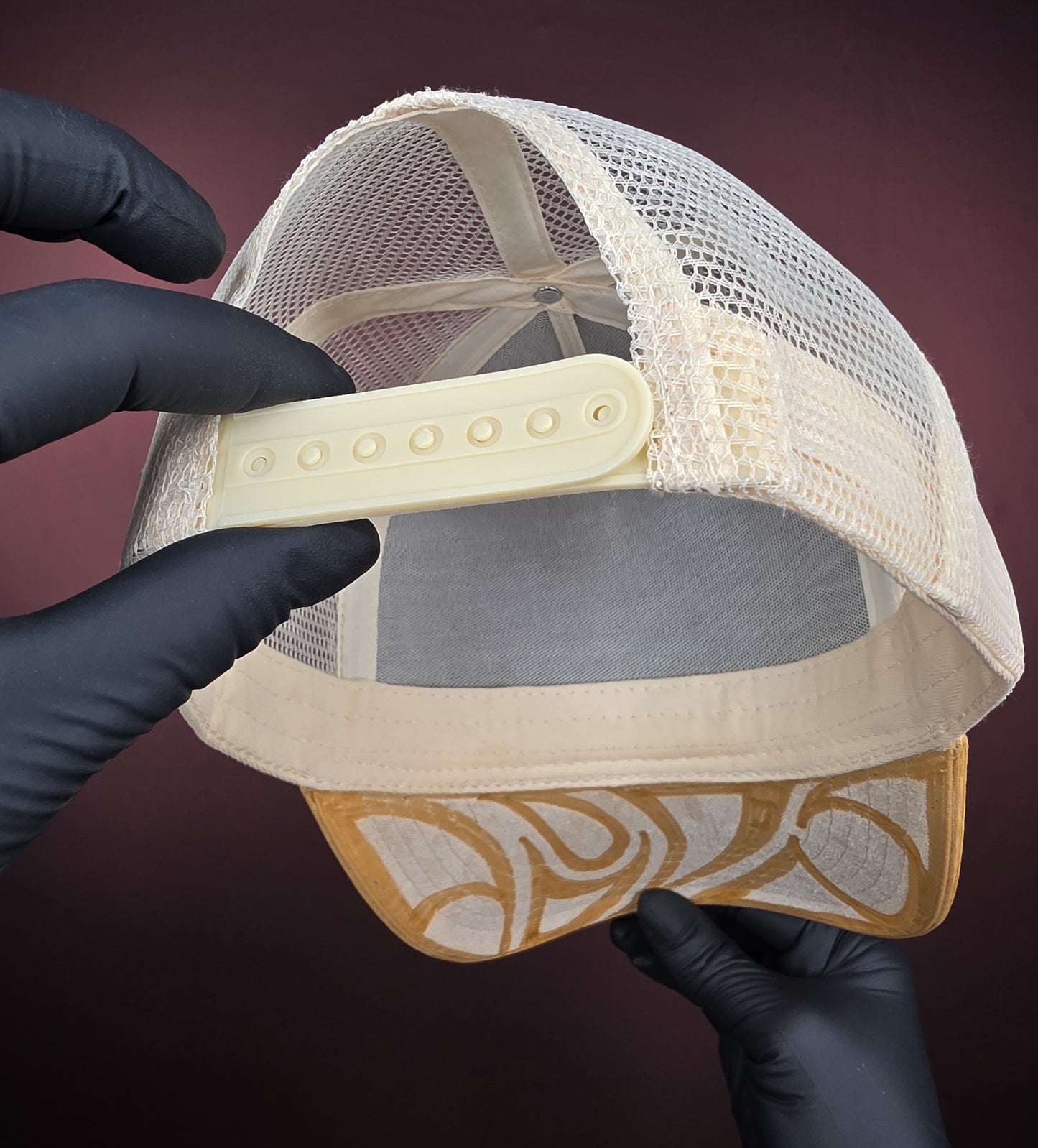 Cream Trucker Mesh Snapback