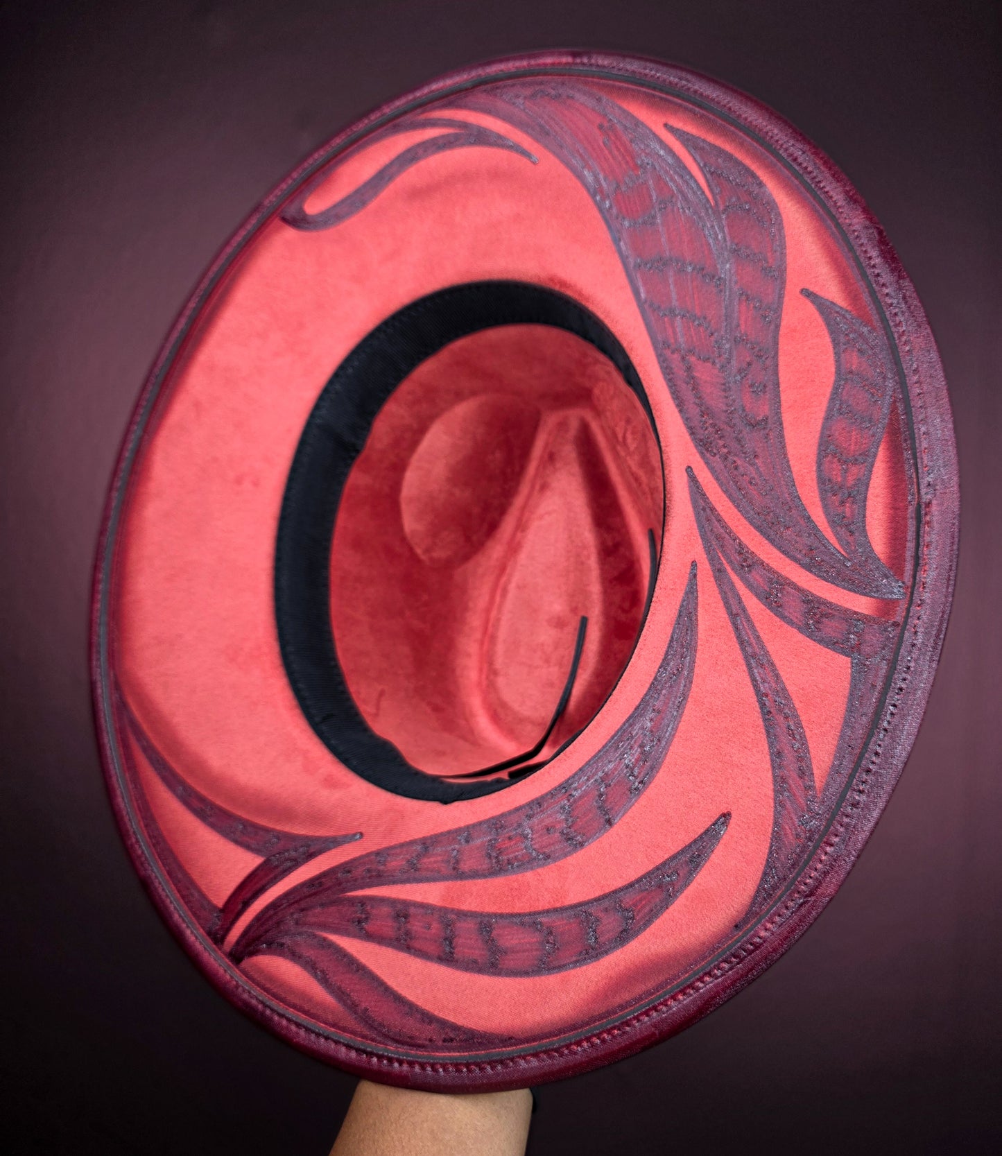 Torched Off Red Wide Brim Fedora II