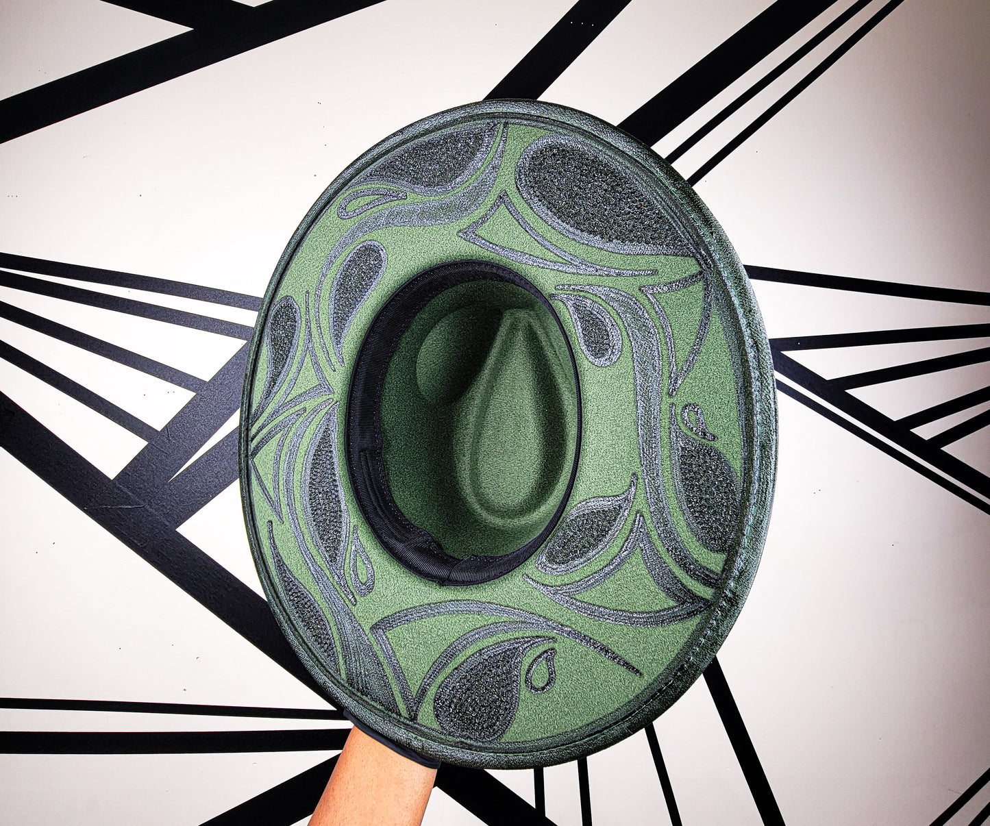 Dark Olive Wide Brim Fedora