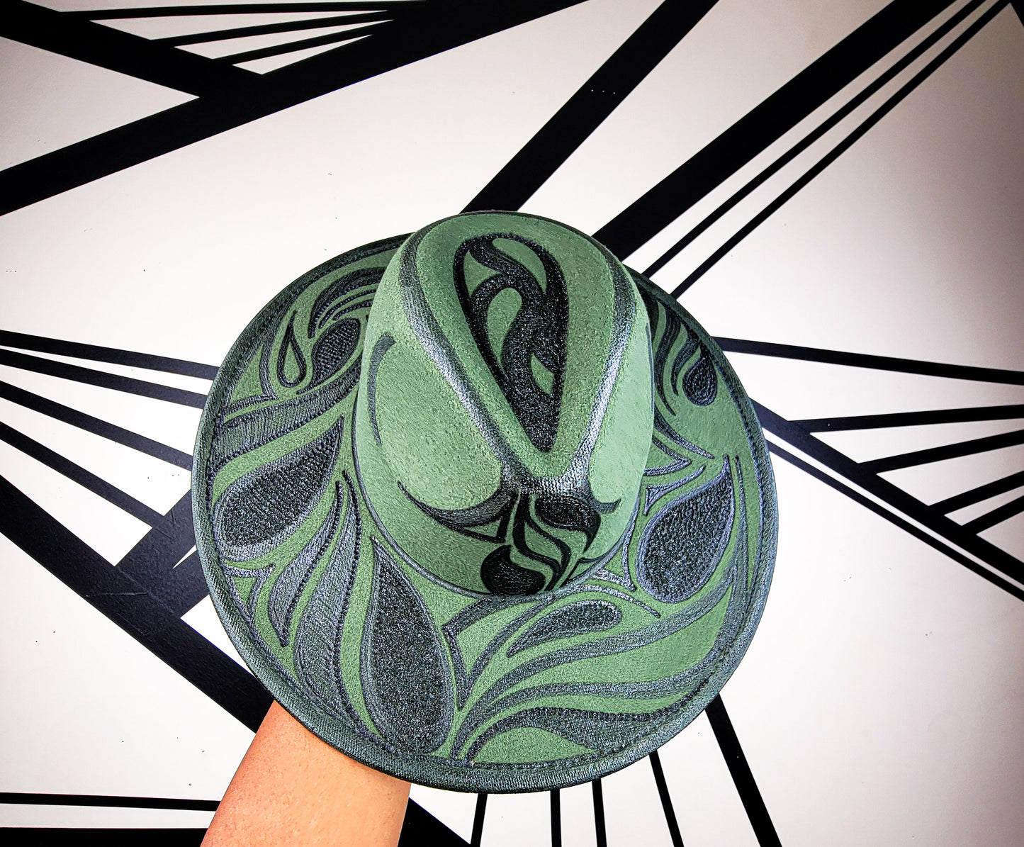 Dark Olive Wide Brim Fedora