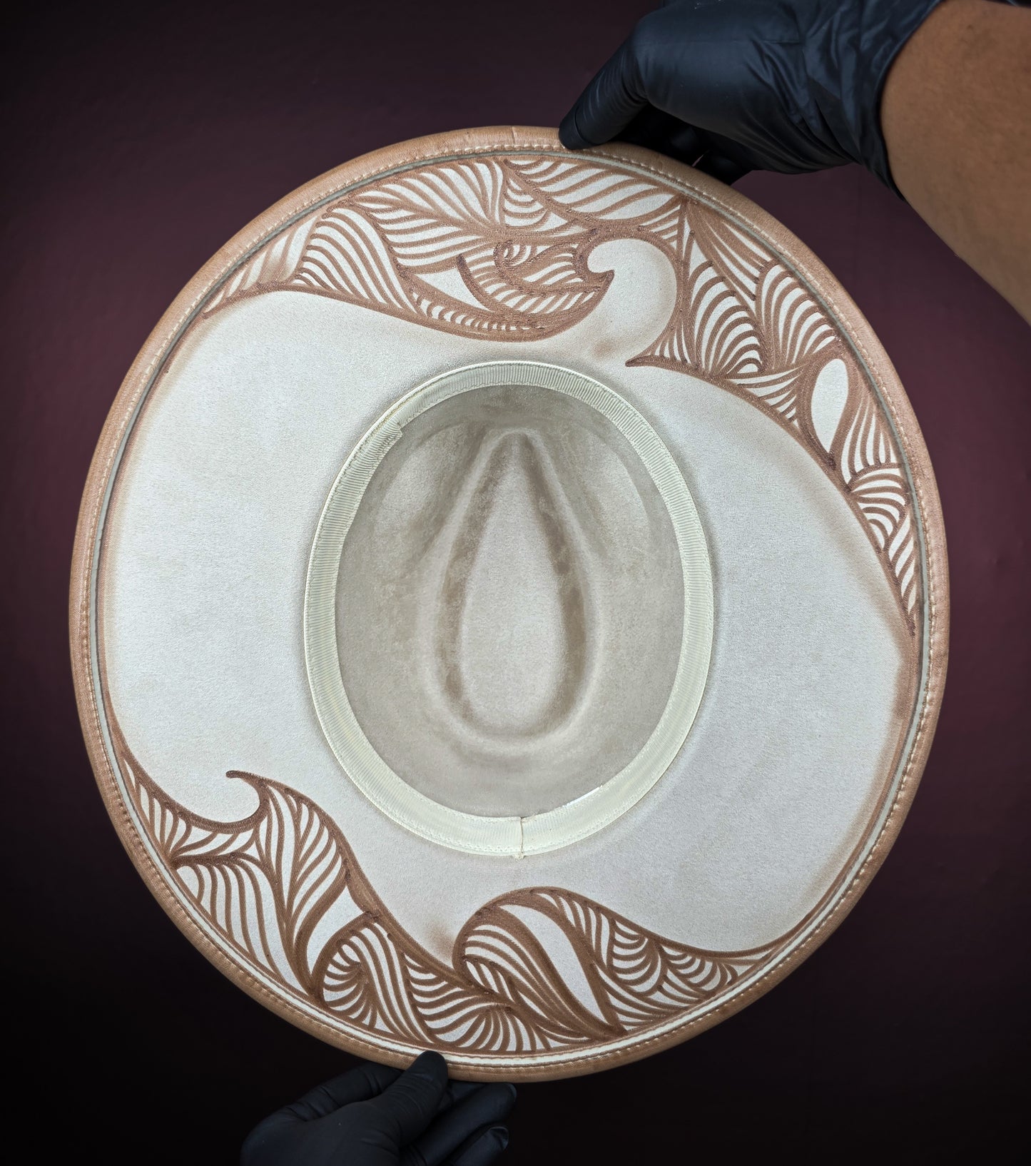 Torched Cream Wide Brim Fedora