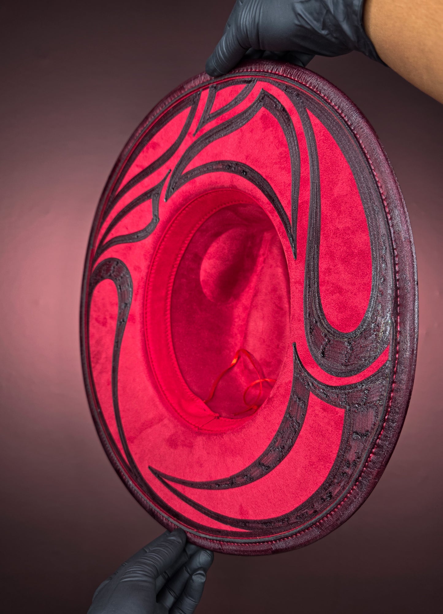 Crimson Wide Brim Fedora