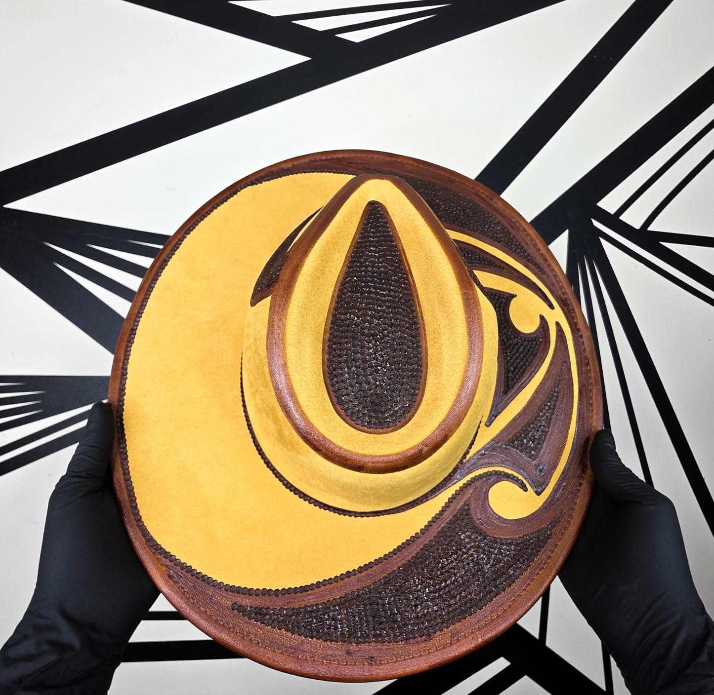 Marigold/Brown Wide Brim Fedora