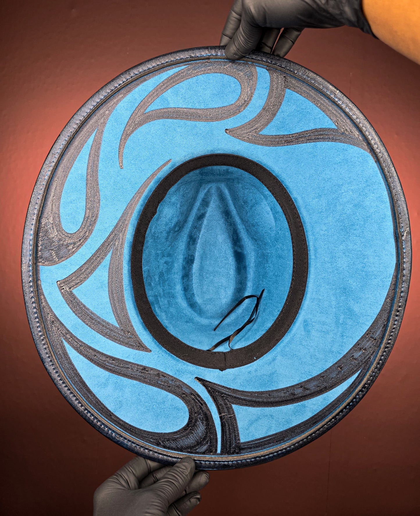Blue Wide Brim Fedora