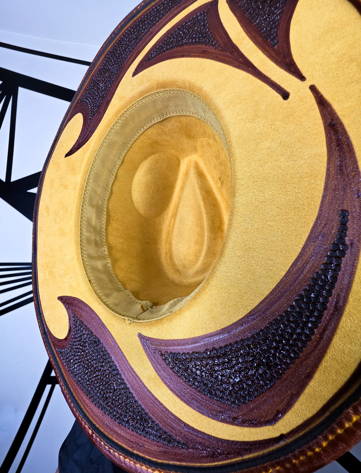 Marigold/Brown Wide Brim Fedora