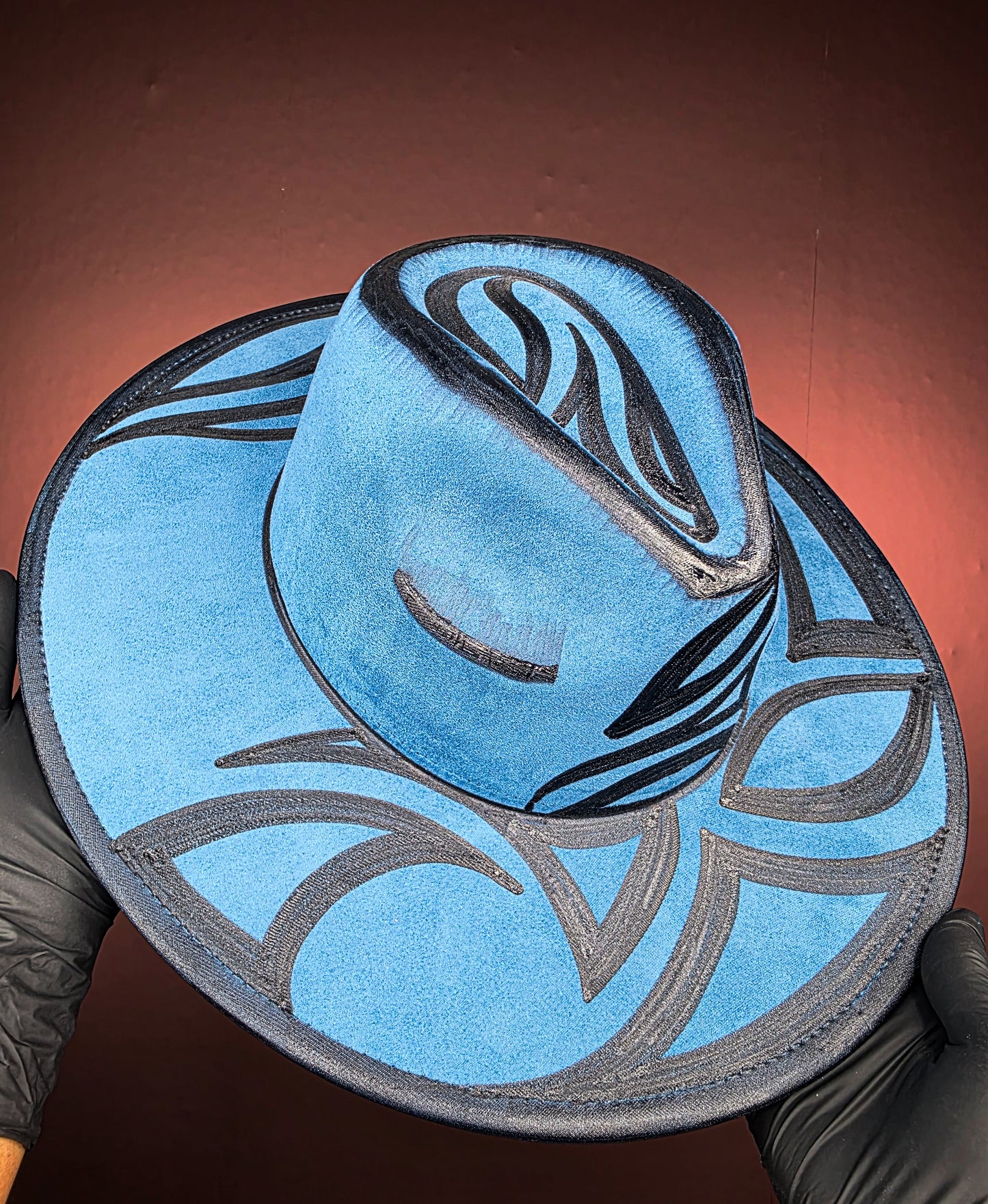 Blue Wide Brim Fedora