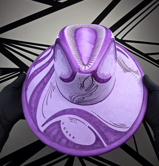 Lilac Wide Brim Fedora