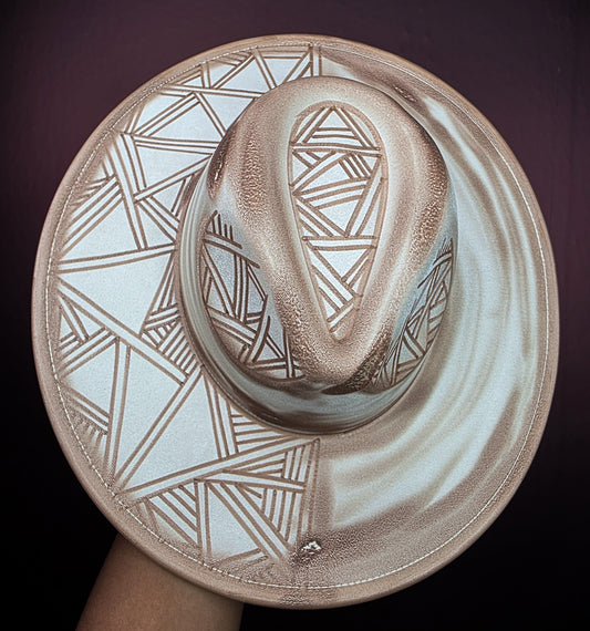 Torched Cream Wide Brim Fedora III