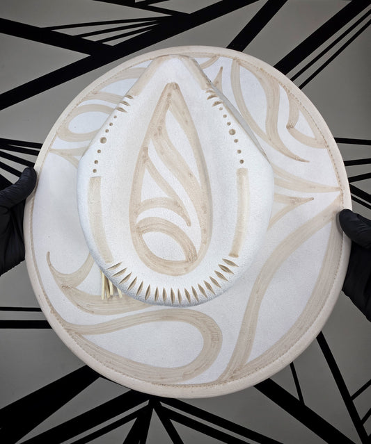 Cream Wide Brim Fedora