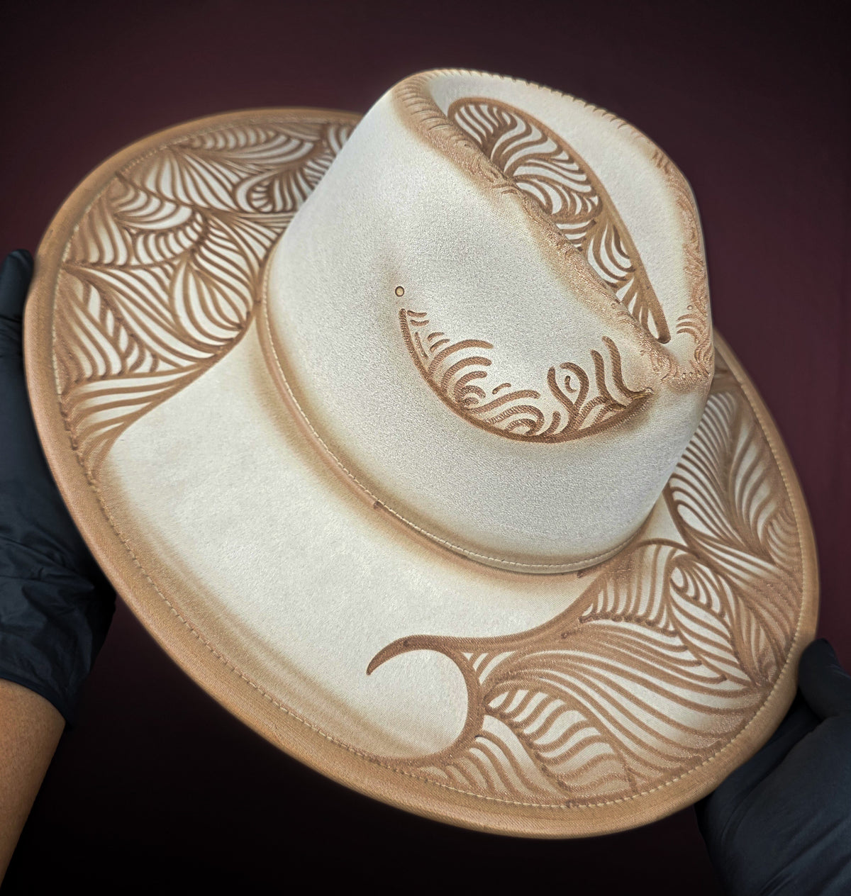 Torched Cream Wide Brim Fedora