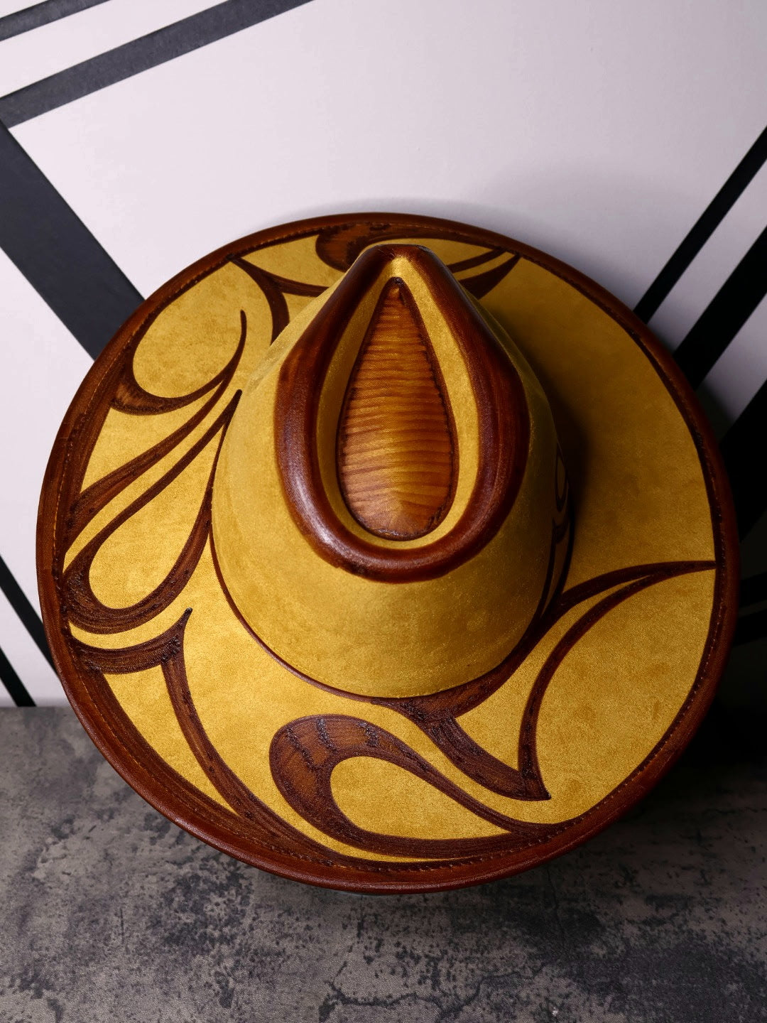 Marigold/Brown Wide Brim Fedora