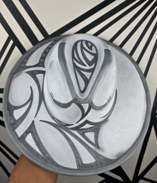 Torched Gray Wide Brim Fedora