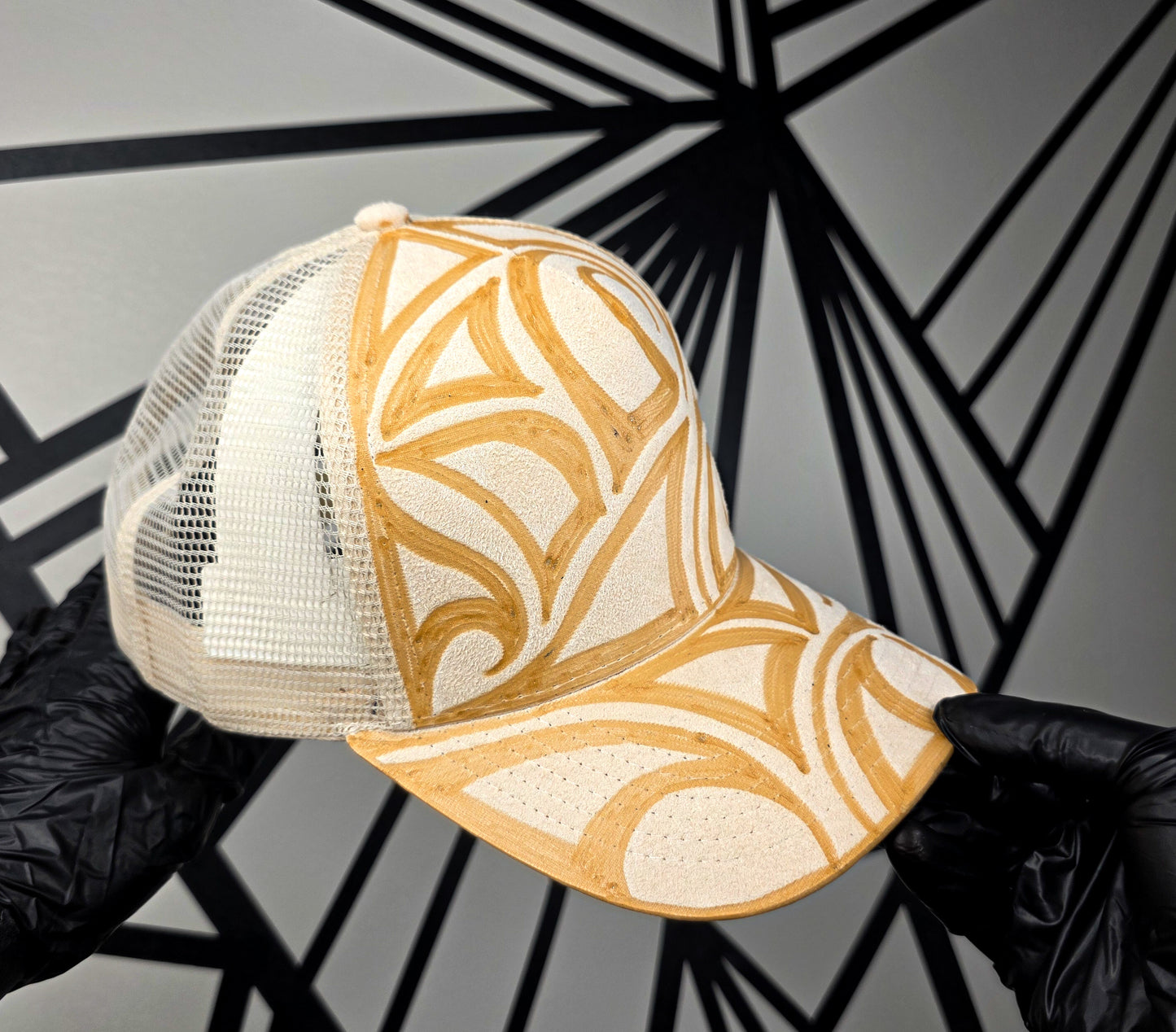 Cream Trucker Mesh Snapback