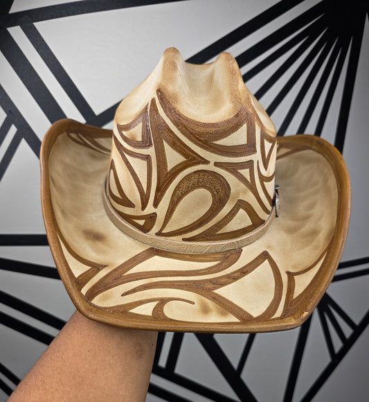 Torched Cream Wide Brim Cowboy Hat