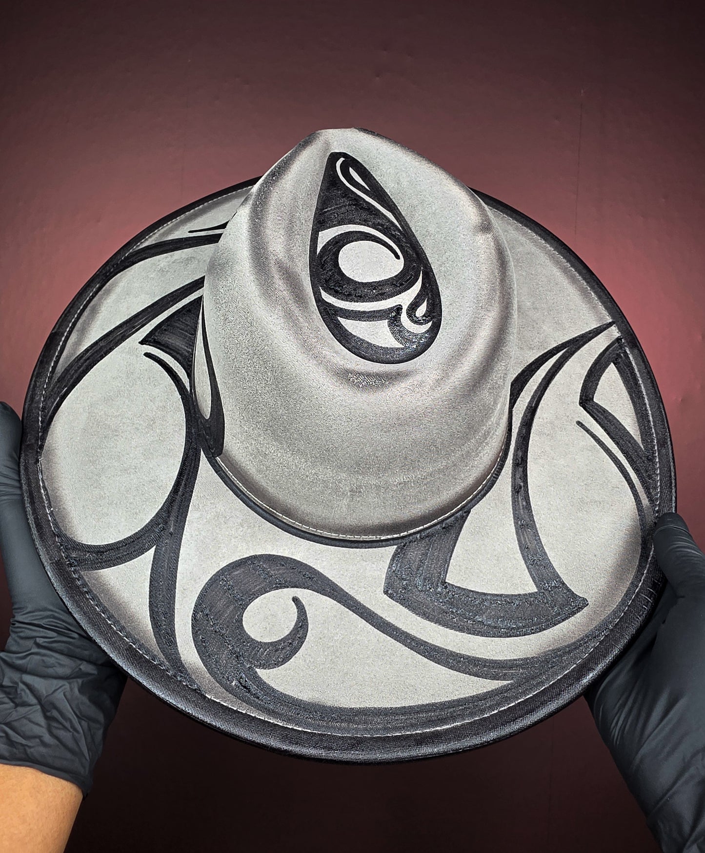 Torched Gray Wide Brim Fedora