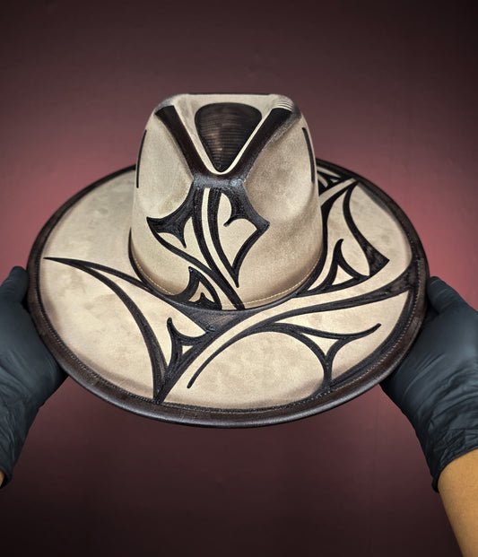 Torched Oatmeal Wide Brim Fedora