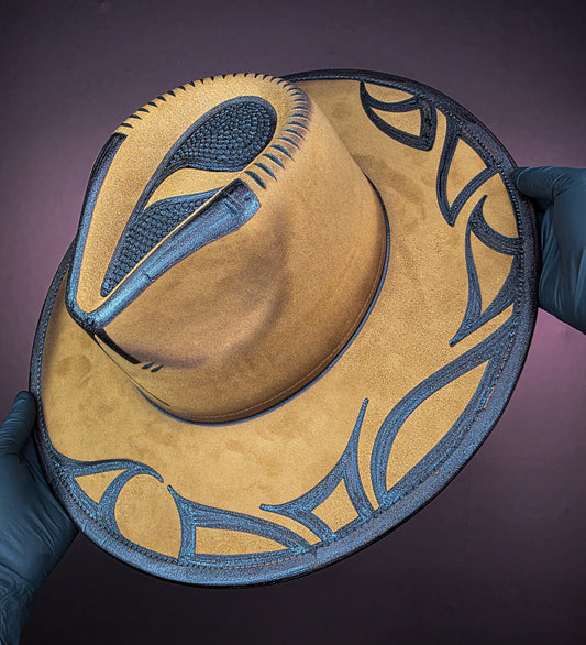 Torched Wheat Wide Brim Fedora