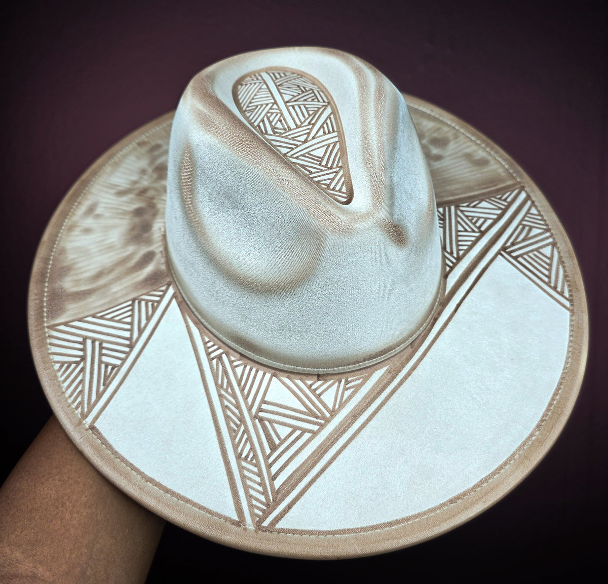 Torched Cream Wide Brim Fedora II