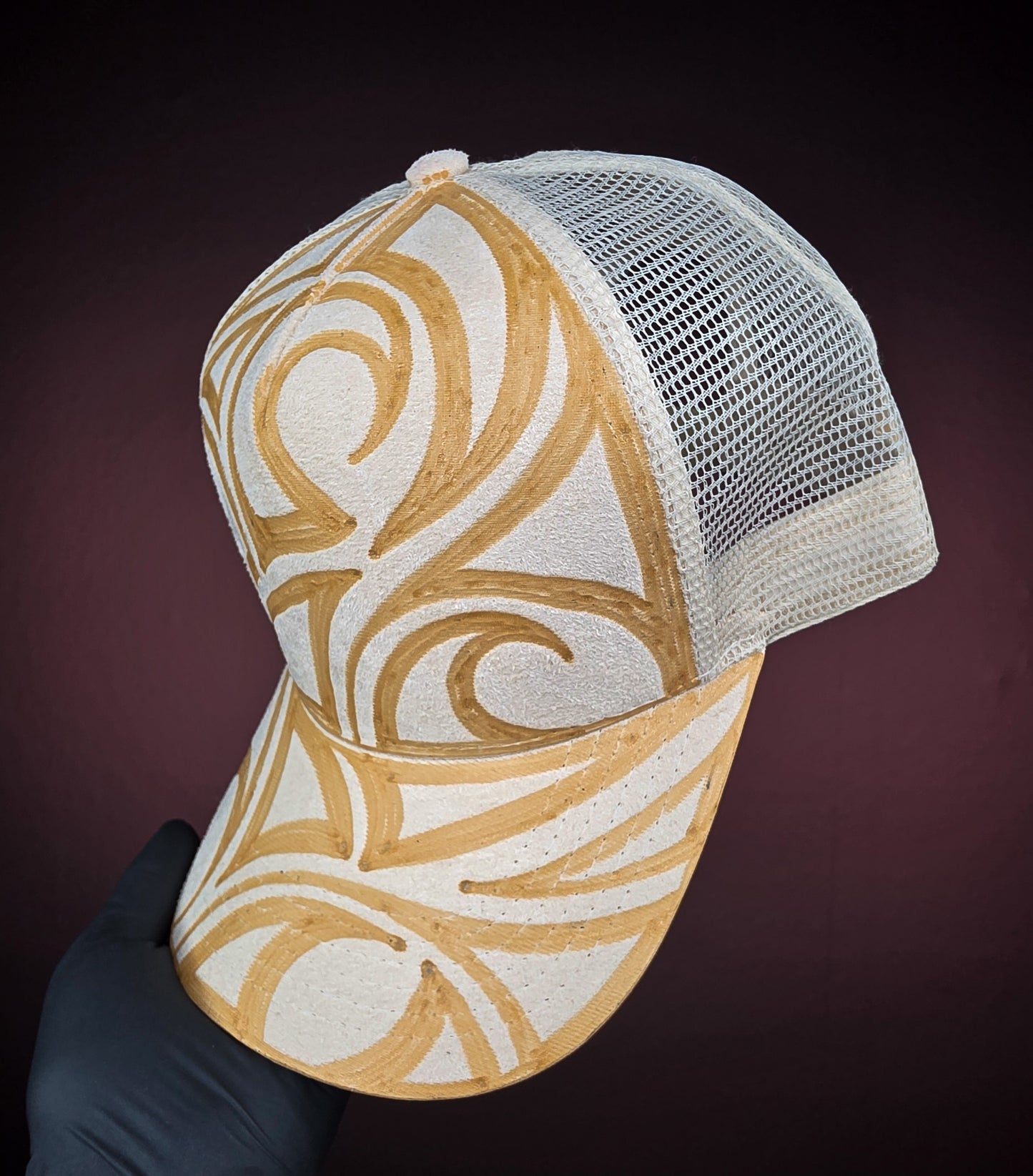 Cream Trucker Mesh Snapback