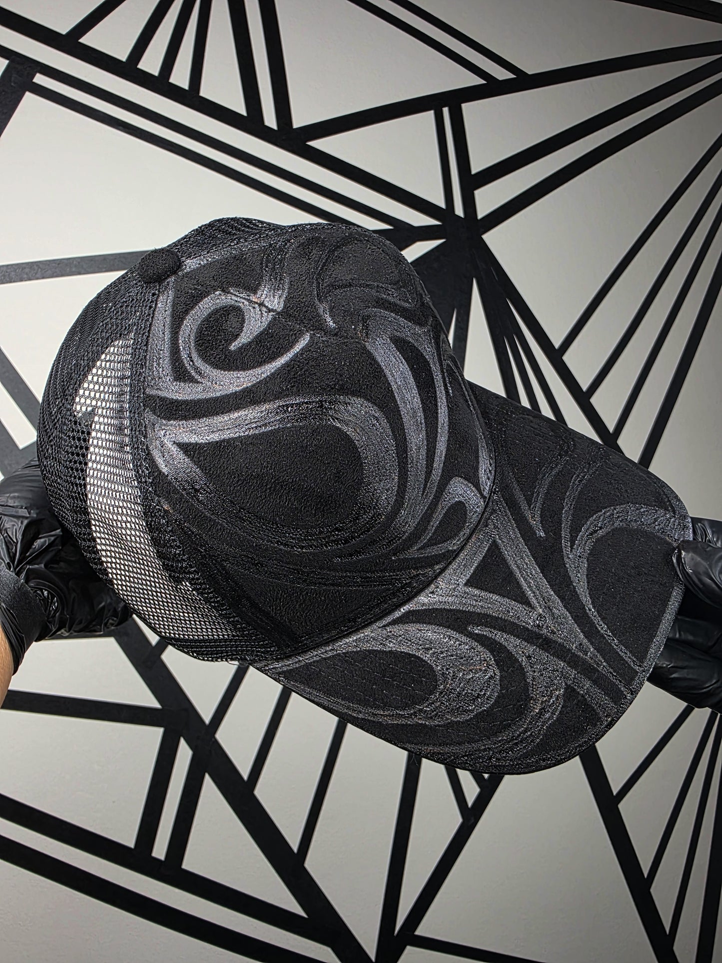 Black Trucker Mesh Snapback