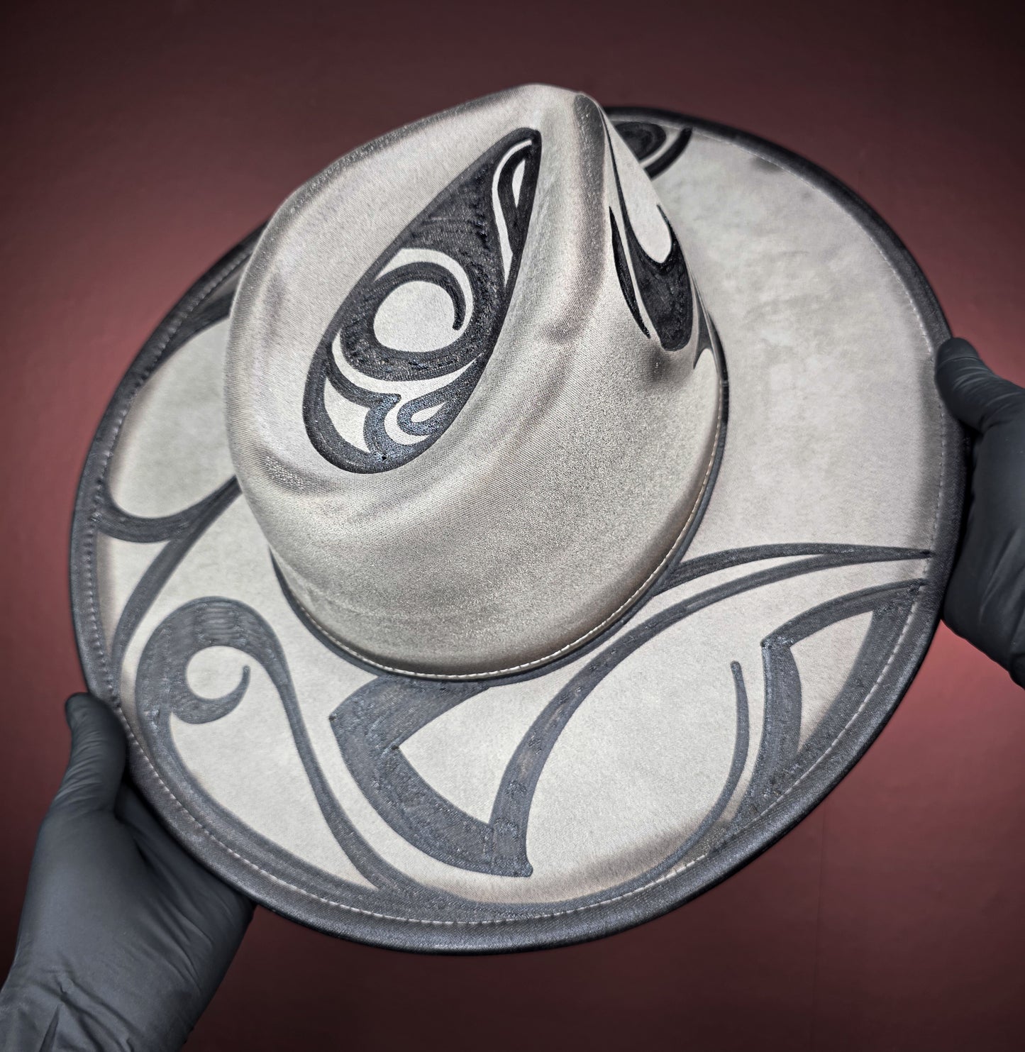 Torched Gray Wide Brim Fedora