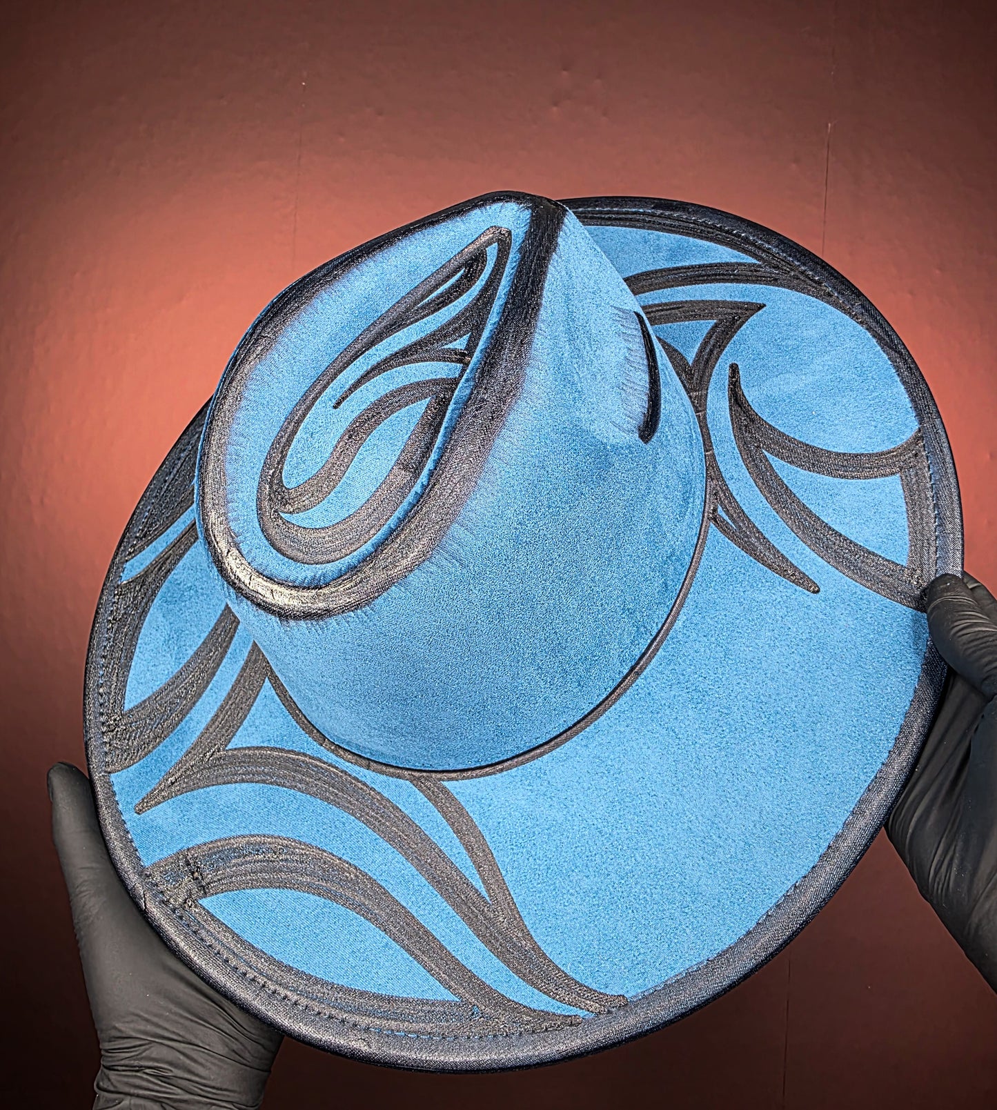 Blue Wide Brim Fedora