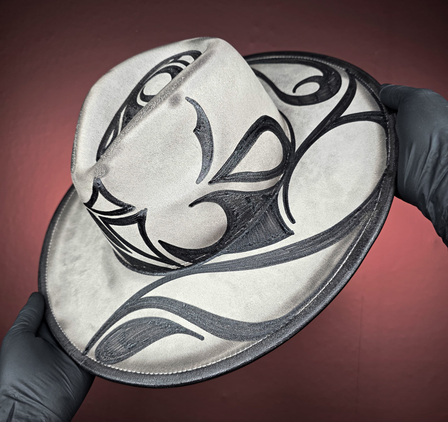 Torched Gray Wide Brim Fedora