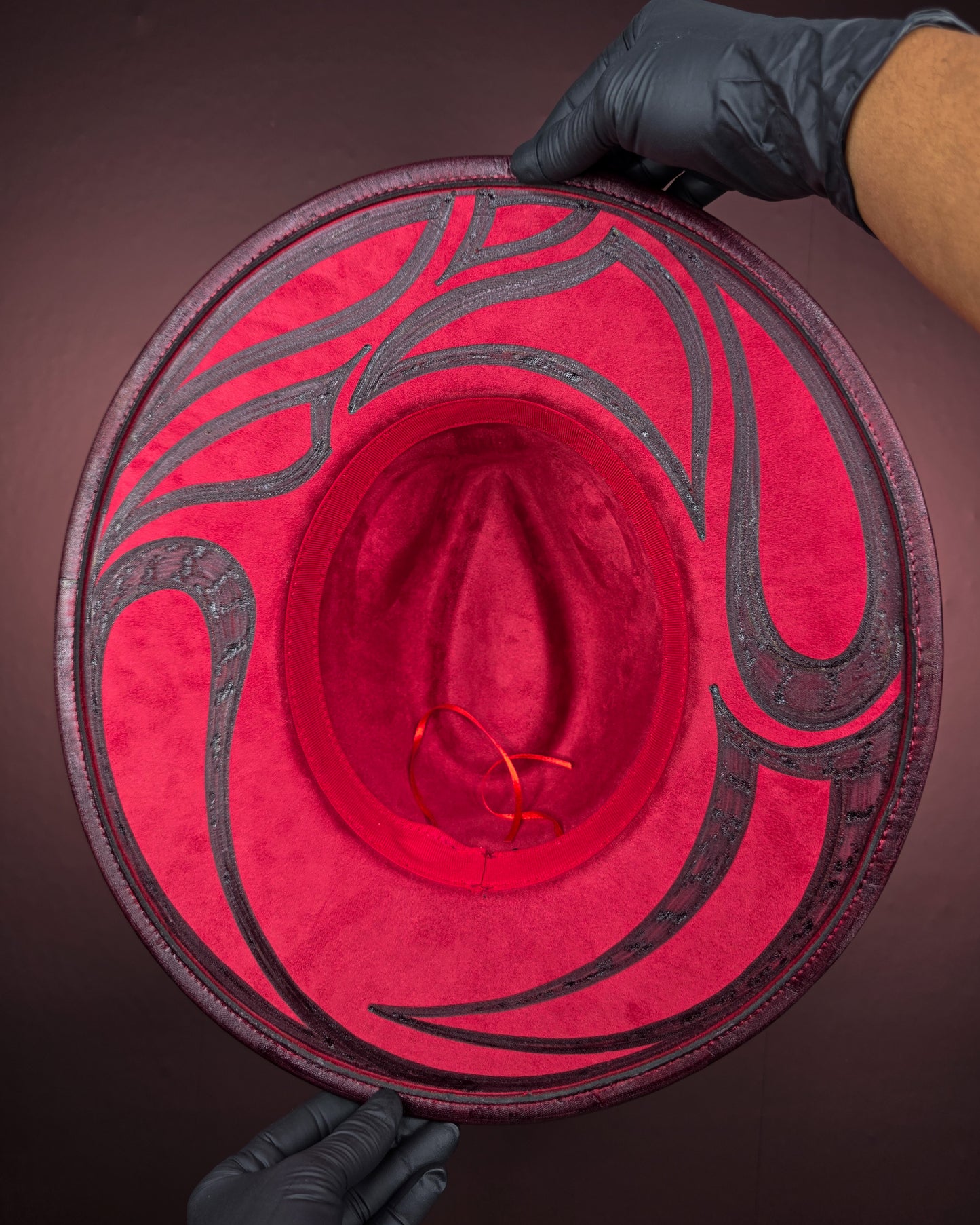 Crimson Wide Brim Fedora