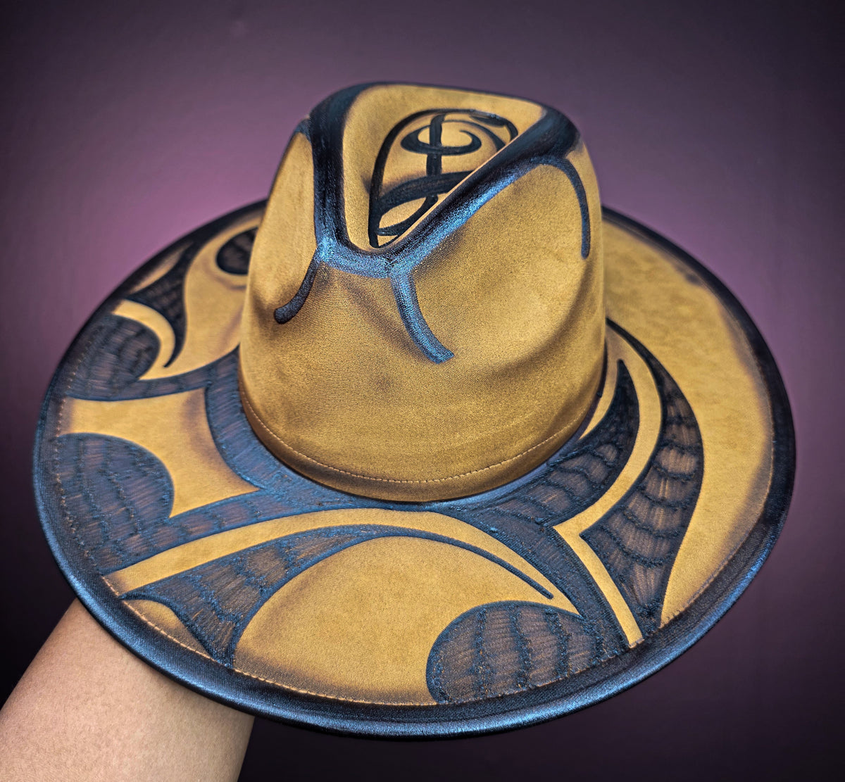 Torched Wheat Wide Brim Fedora (Music Notes)