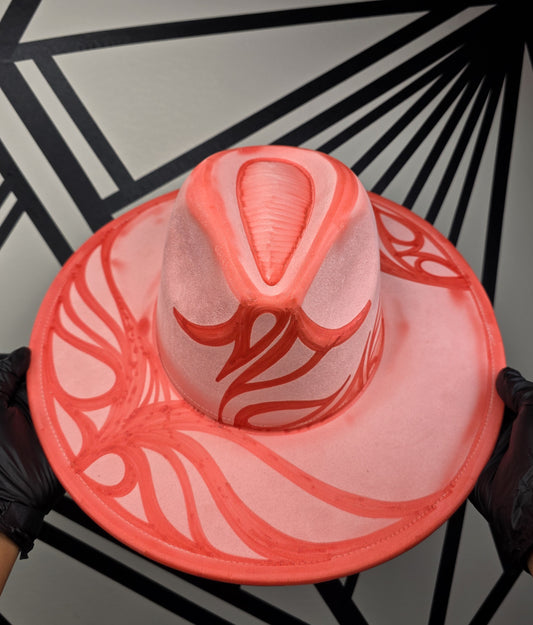 Torched Pink Wide Brim Fedora