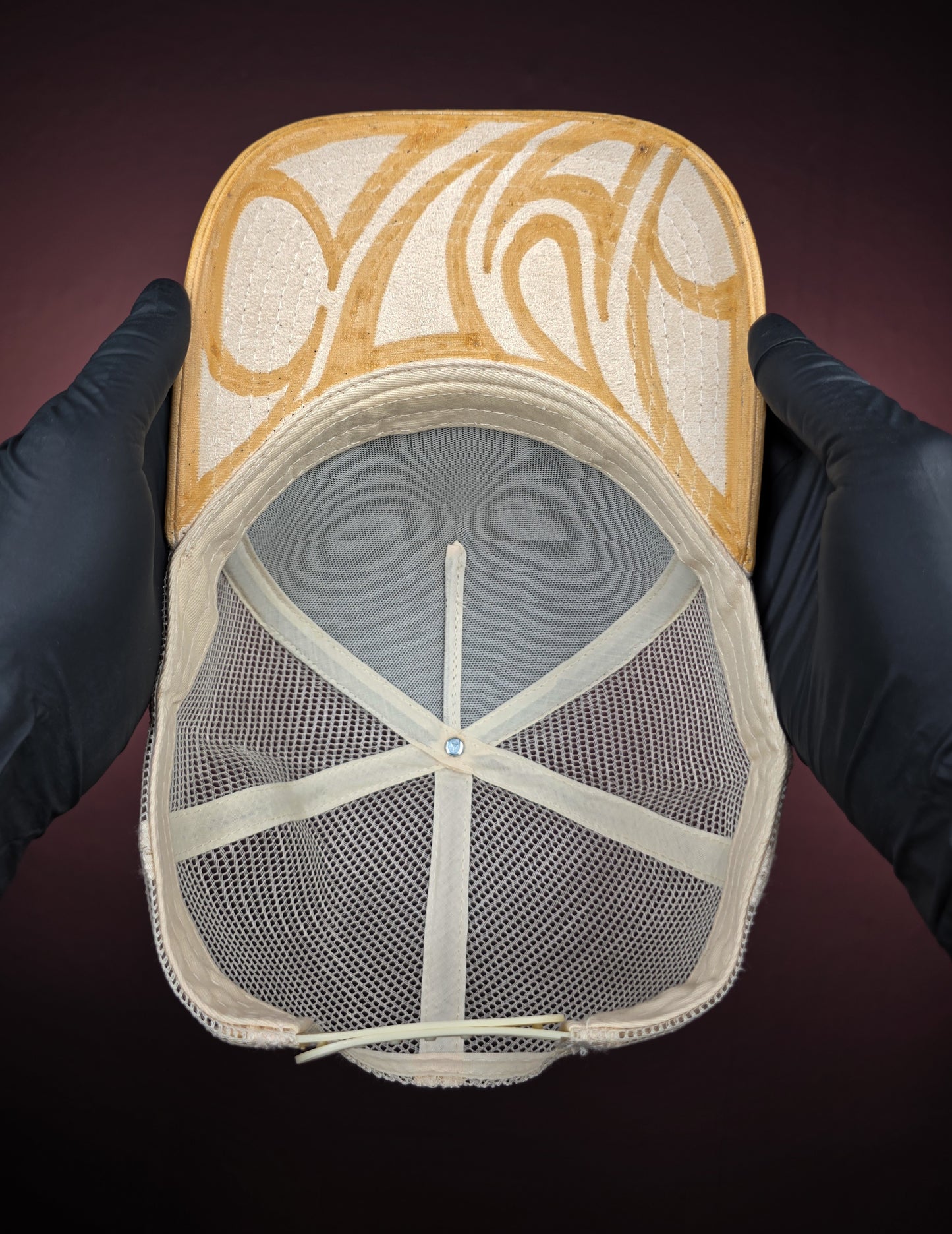 Cream Trucker Mesh Snapback