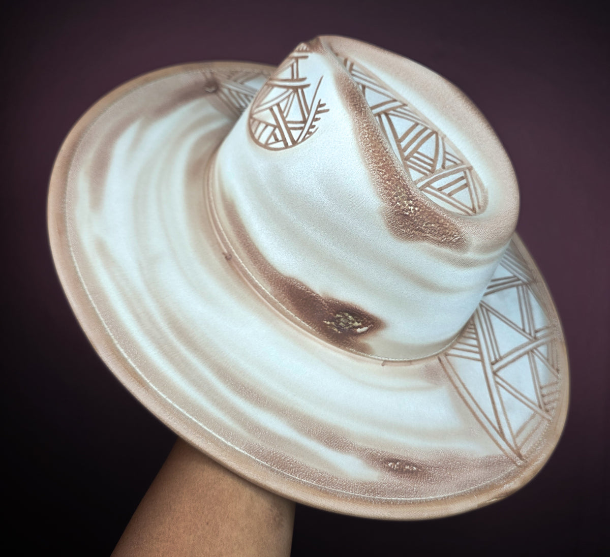 Torched Cream Wide Brim Fedora III