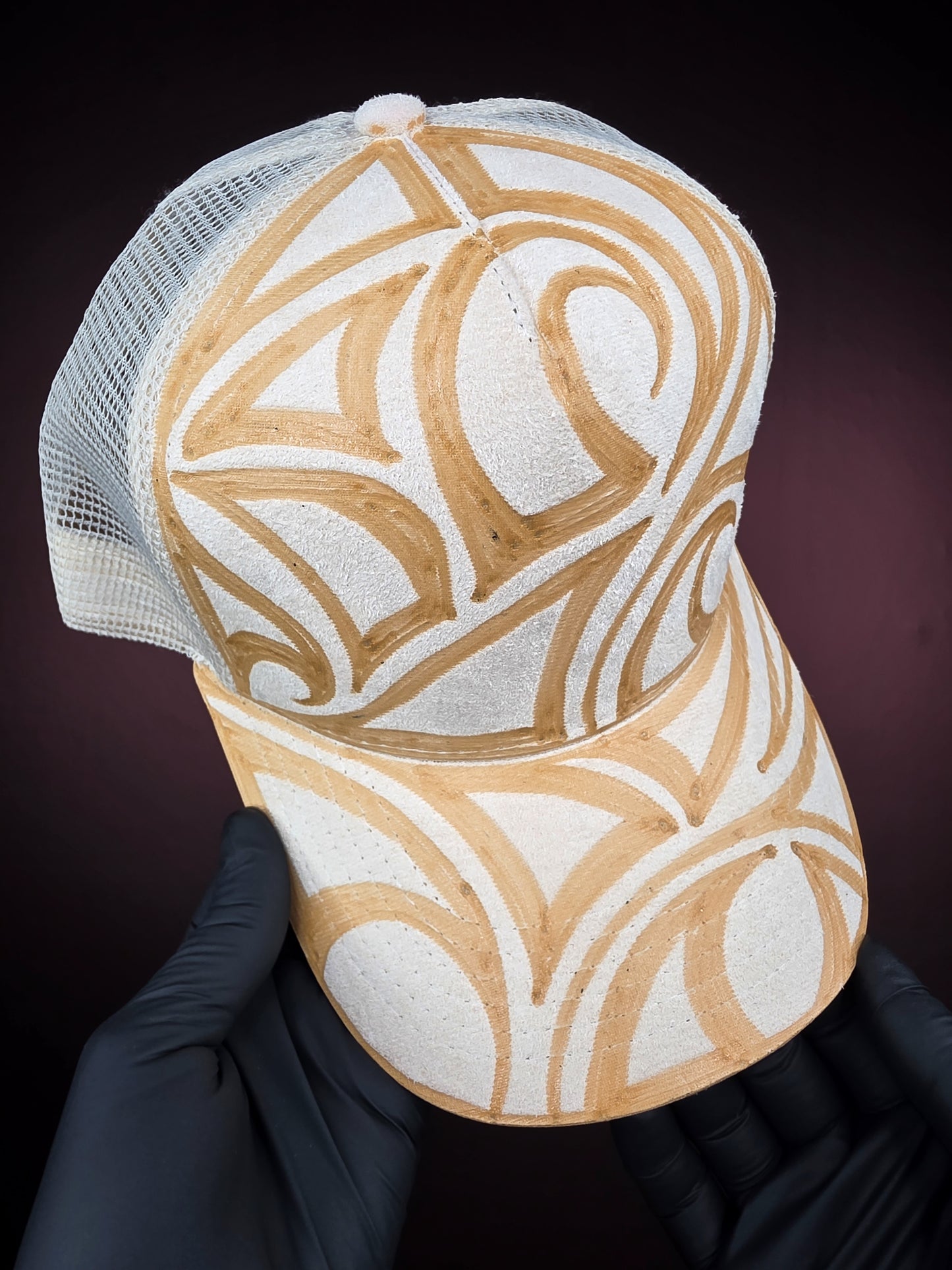 Cream Trucker Mesh Snapback