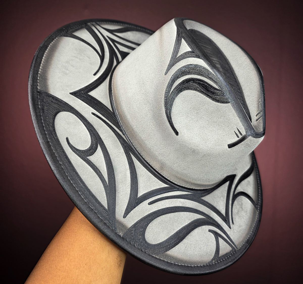 Torched Gray Wide Brim Fedora