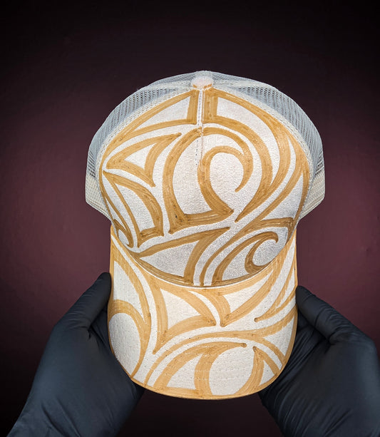 Cream Trucker Mesh Snapback