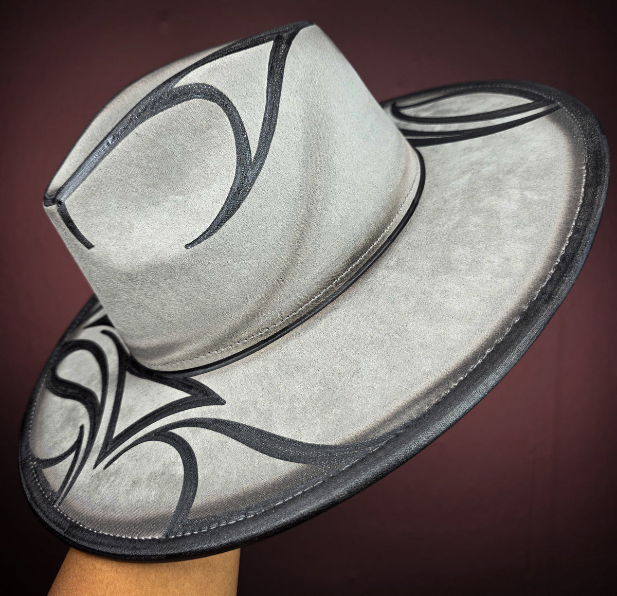 Torched Gray Wide Brim Fedora