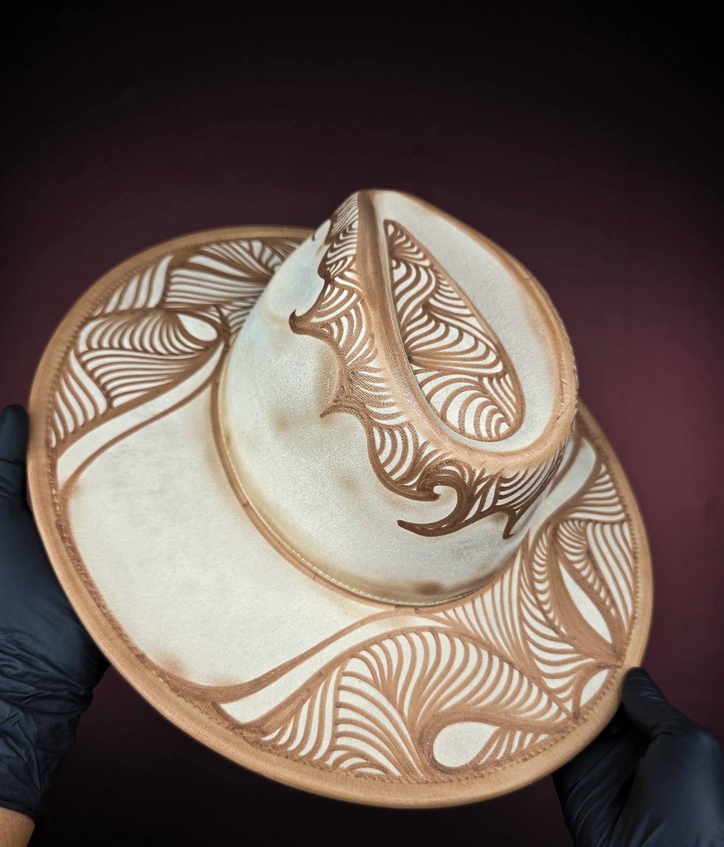 Torched Cream Wide Brim Fedora