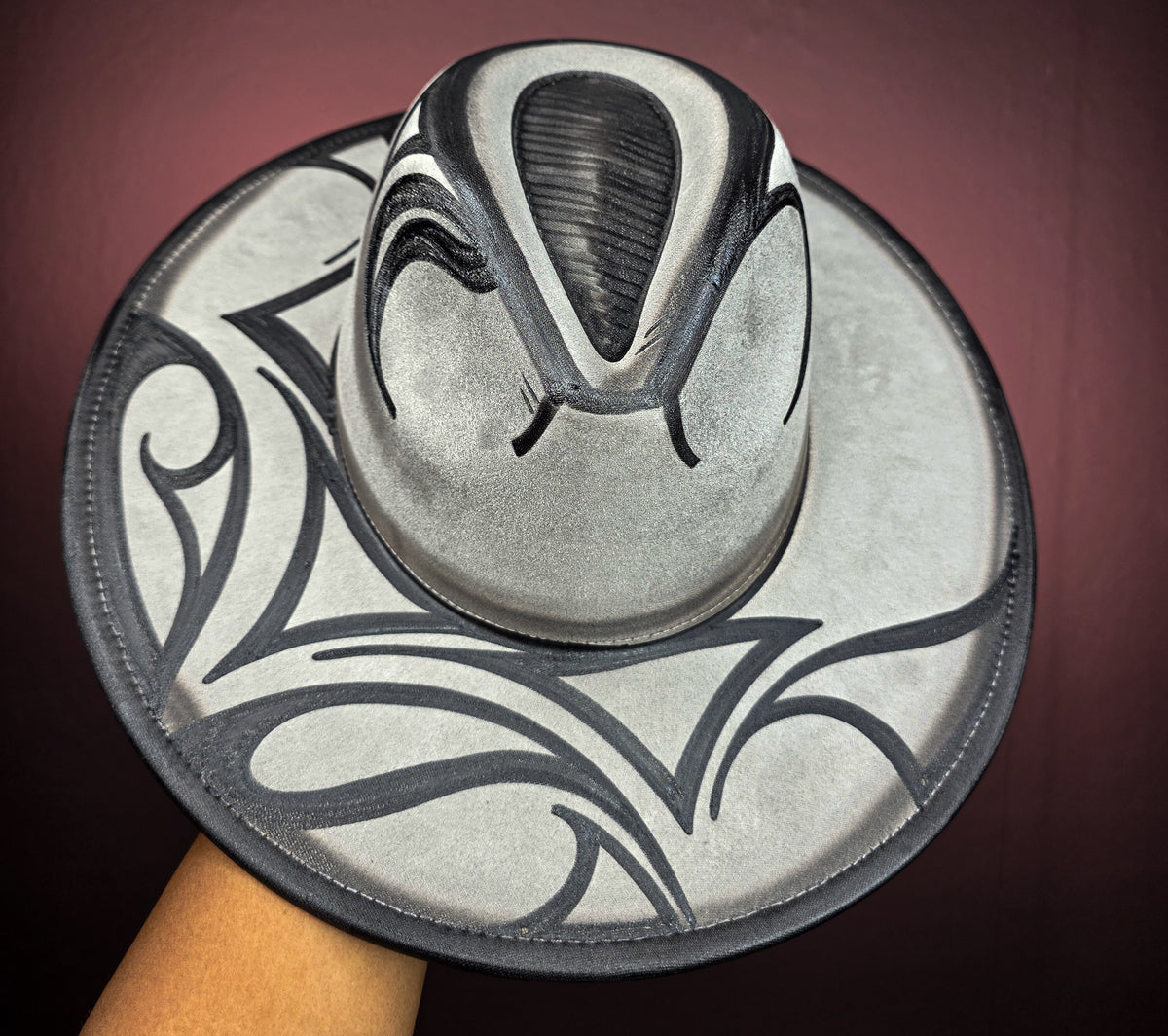 Torched Gray Wide Brim Fedora