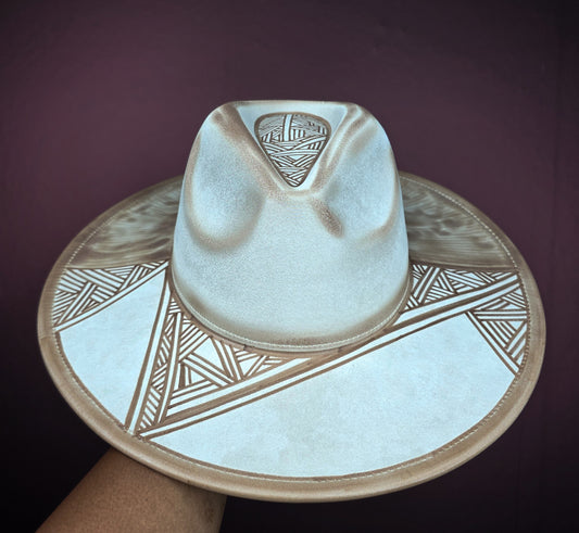 Torched Cream Wide Brim Fedora II