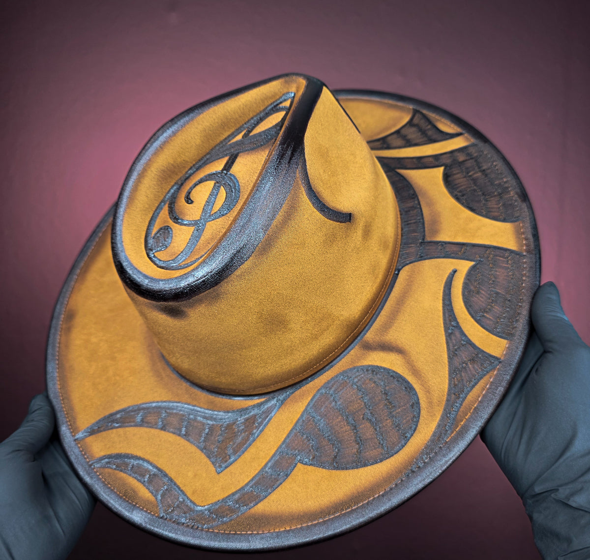 Torched Wheat Wide Brim Fedora (Music Notes)