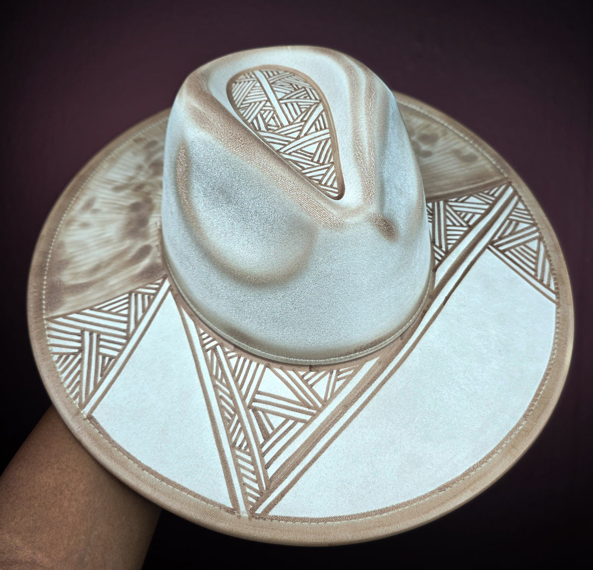 Torched Cream Wide Brim Fedora II
