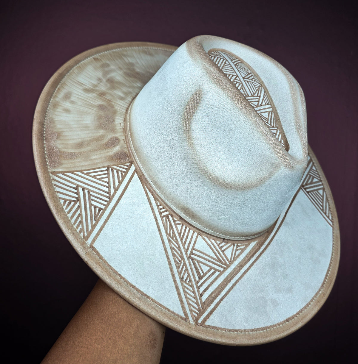 Torched Cream Wide Brim Fedora II