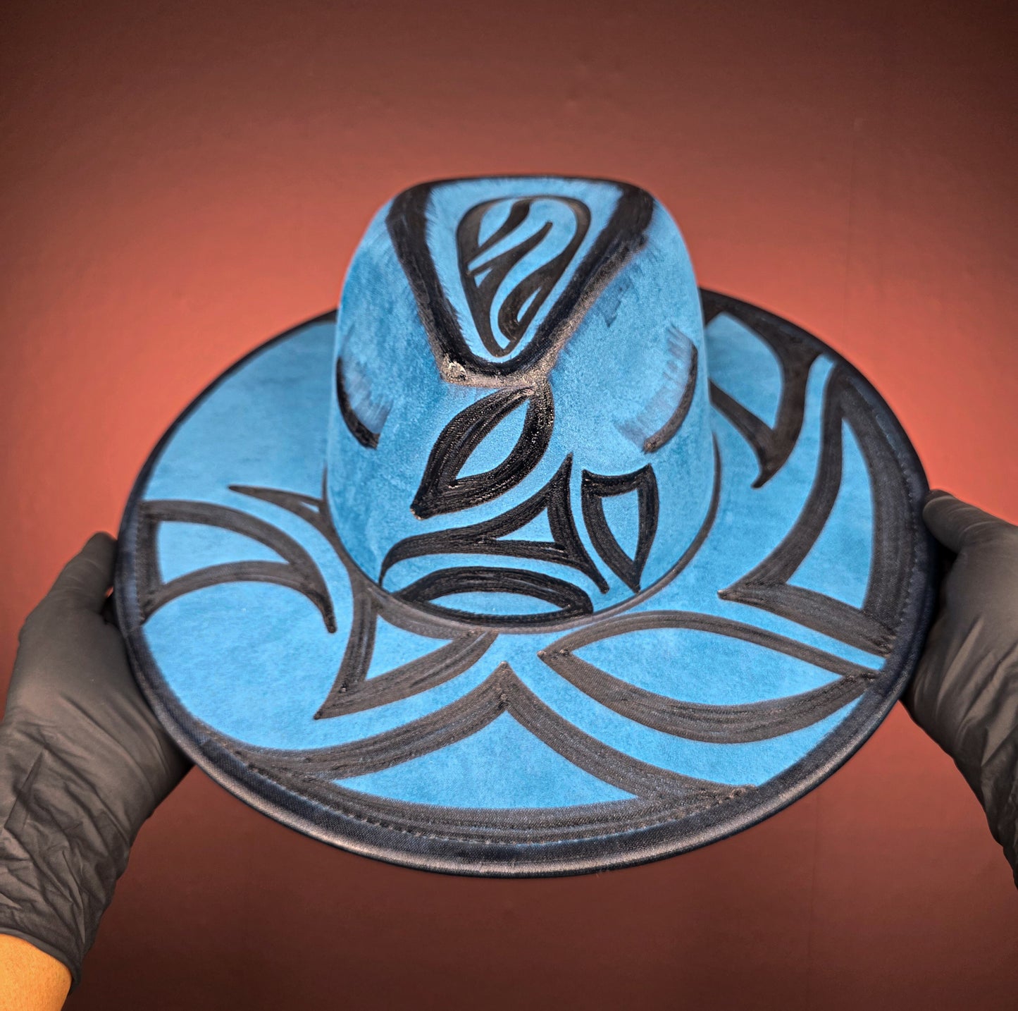 Blue Wide Brim Fedora