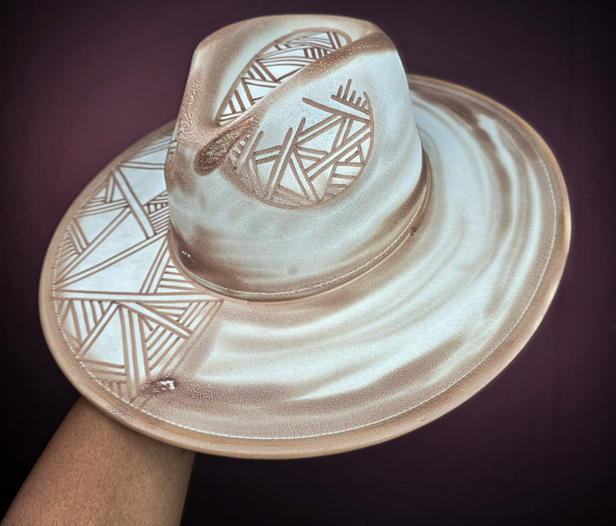 Torched Cream Wide Brim Fedora III