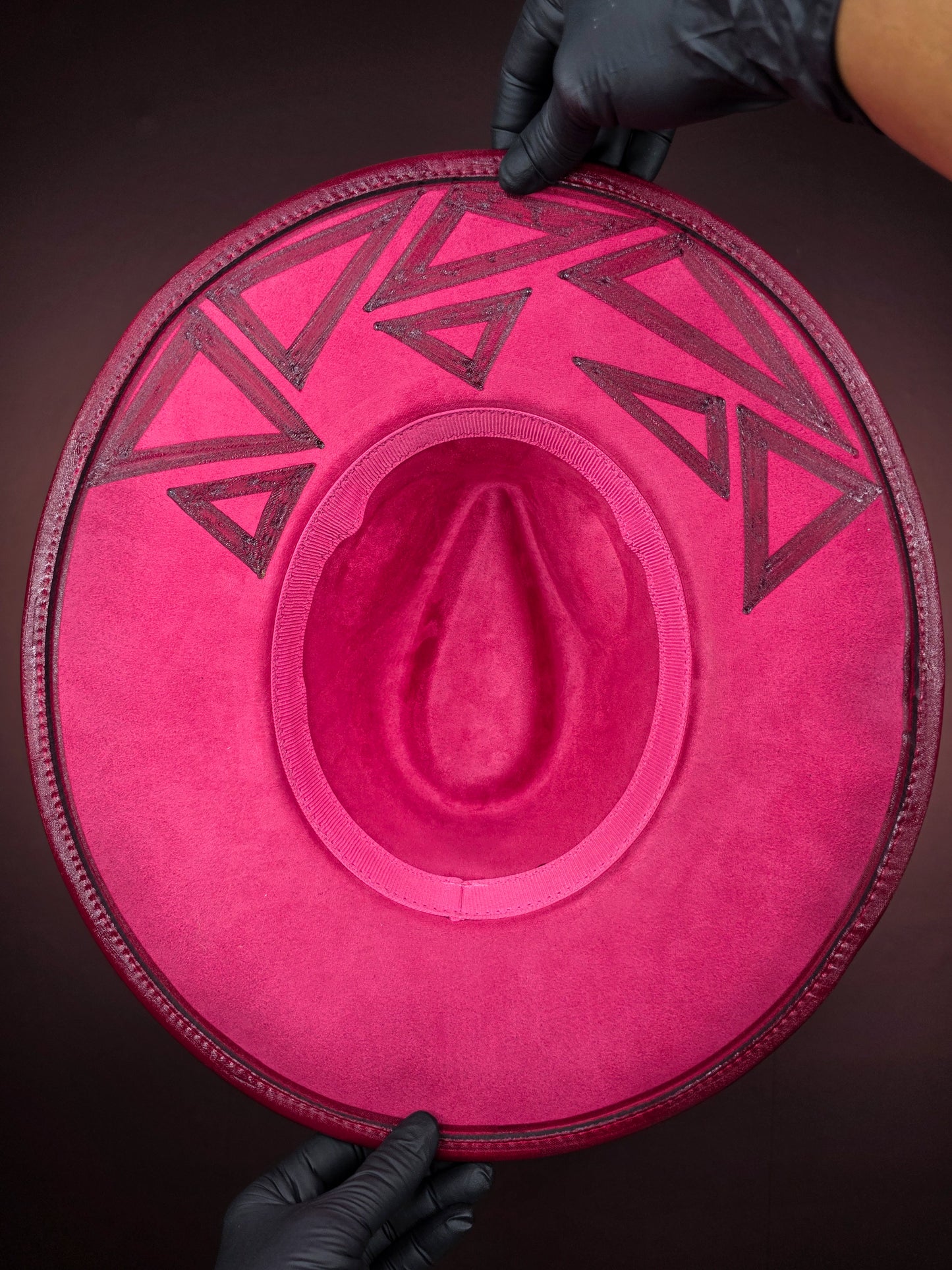 Torched Magenta/Maroon Wide Brim Fedora