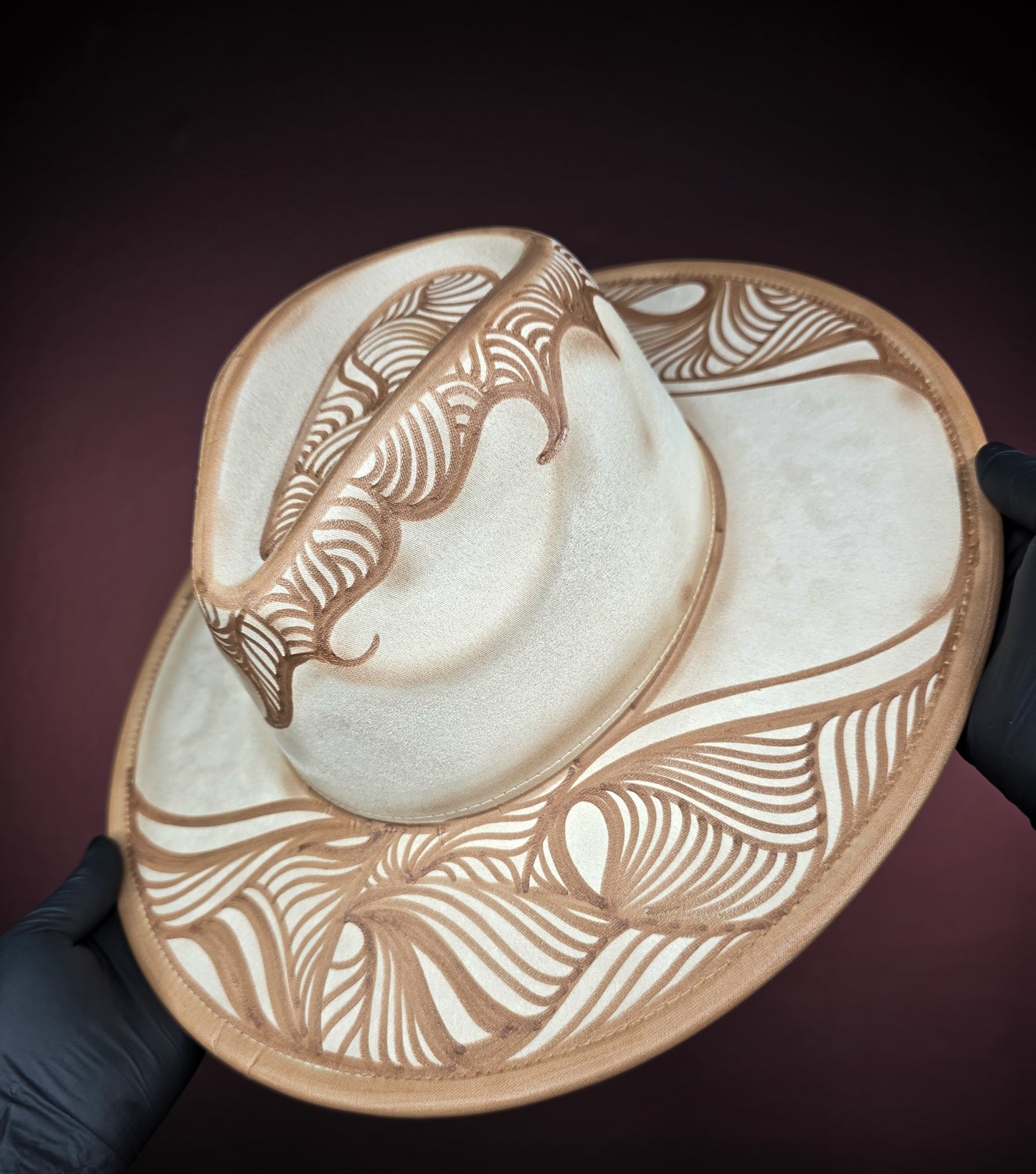 Torched Cream Wide Brim Fedora