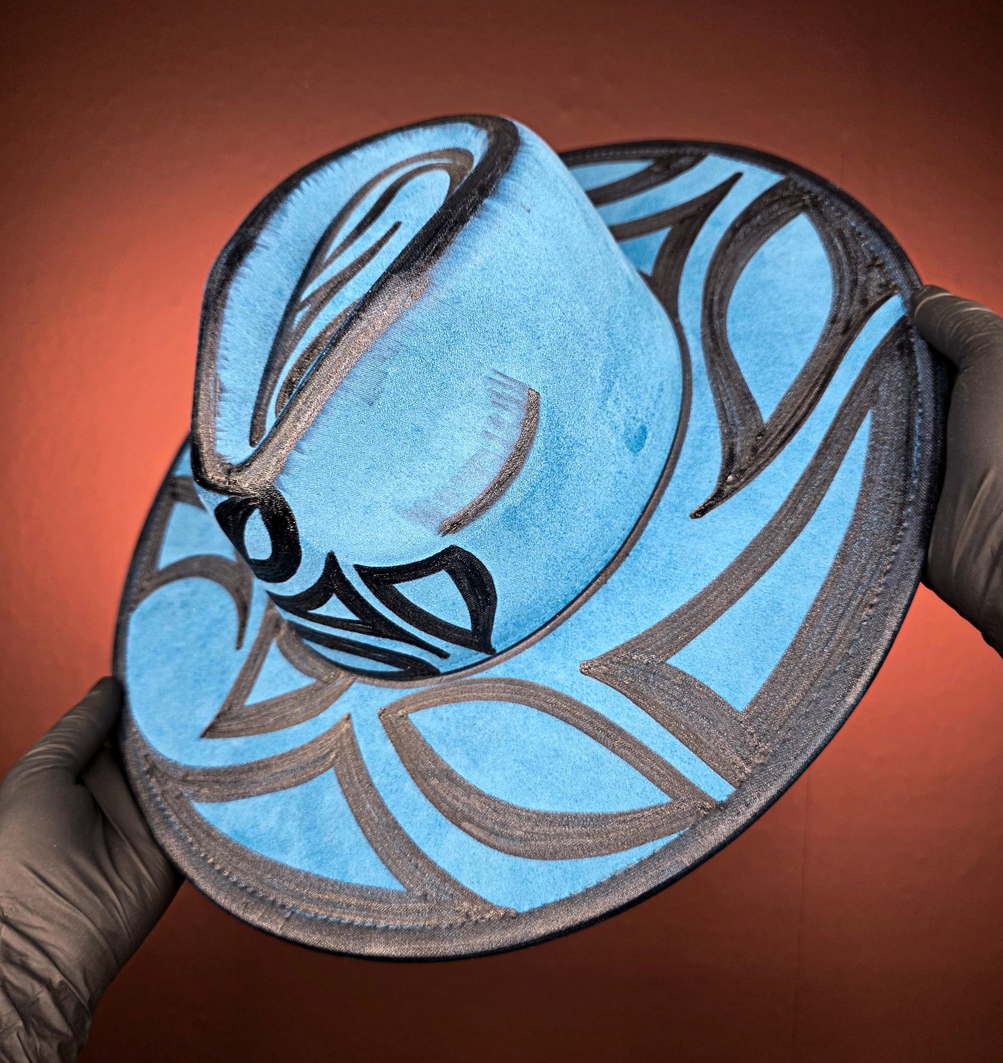 Blue Wide Brim Fedora